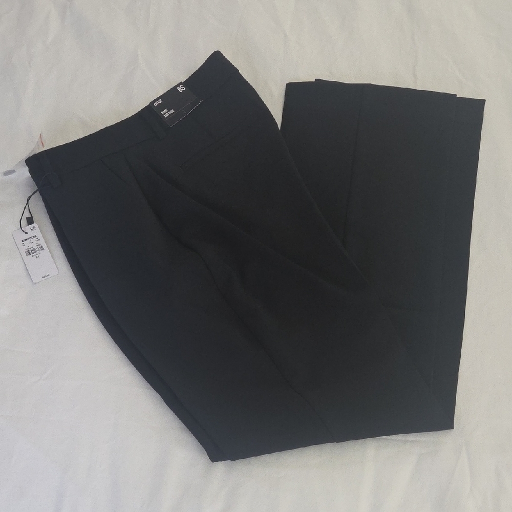 Express Womens Editor Black Dress Pants Size 6 Short Boot Cut Mid Rise